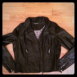 Women Jou Jou  XL Faux Leather Black Jacket